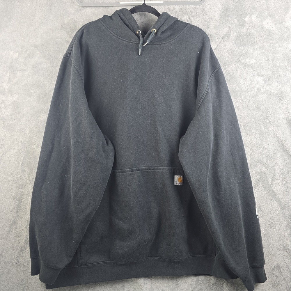 Carhartt Hoodie Men's 3XLT Loose Fit Black Fleece Pullover Graphic